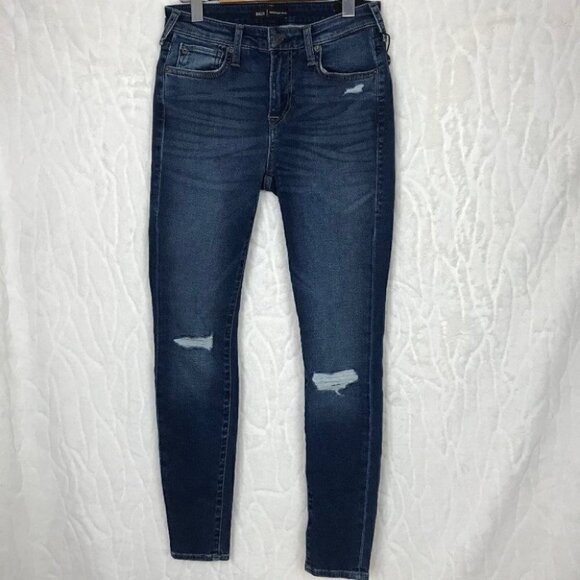 Nwt True Religion Halle Mid Rise Super Skinny Distressed  Jeans Size 26 - Picture 2 of 7